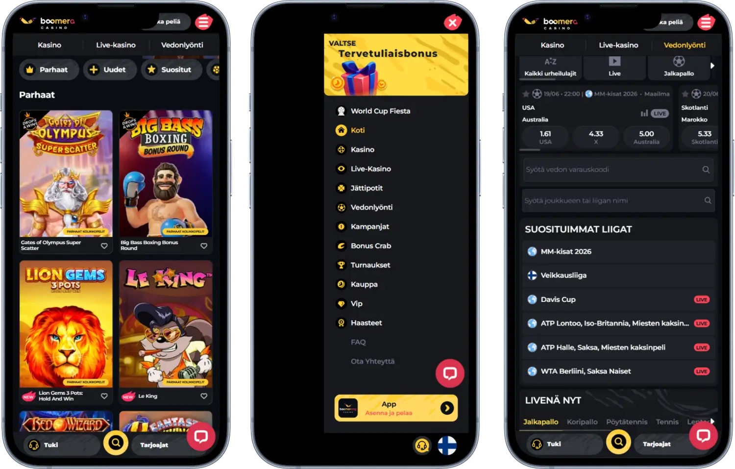 Boomerang Casino Pelaa Mobiilissa